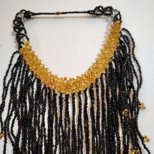 Elegant Black and Gold Beaded Necklace